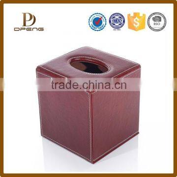 New products custom leather square tissue box cover