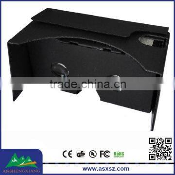 Hot Sell Google Cardboard Black 2.0 With Straps DIY Google Cardboard 3D VR Glasses