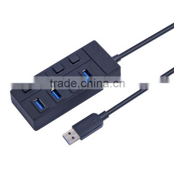 Ultra high speed 4 ports usb 3.0 hub with individual switch on/off button