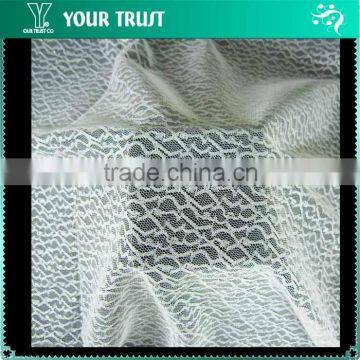Bridesmaid Dress Innovative Lace Mesh Fabric 15% Silver Metallic 85% Nylon Fabric