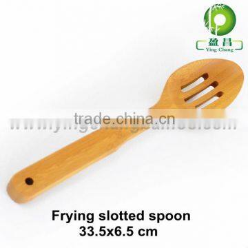 12'' Bamboo slotted cooking spoon