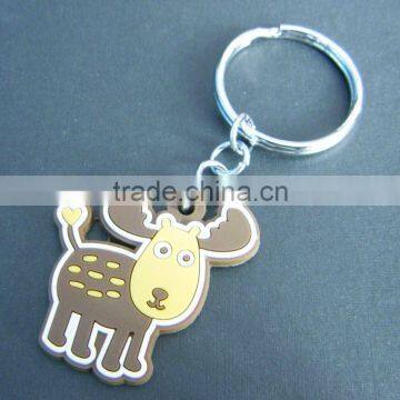 funny soft pvc circular key ring