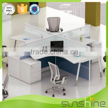 2016 office desk partition decorative partition screen cream tabletop for 4 person