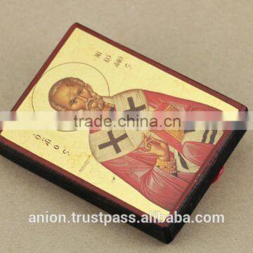 Greek & Russian Orthodox Wooden Icon. St. Nicolas. Big Size photo-4
