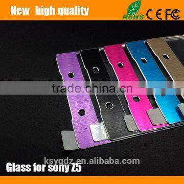 2.5D Titanium Alloy Brushed Metal Tempered Glass Screen Protector Guard for SONY Z5 photo-3