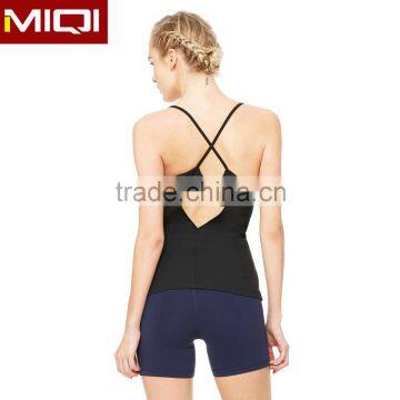 Custom Latest Tank Tops With Built In Bra Yoga Wear Nylon and Spandex Wholesale