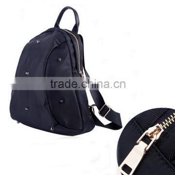 Custom Fashionable Black Canvas Tote and Shoulders Girls Backpack Bag photo-3