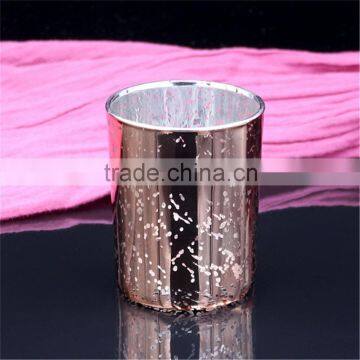 elextroplate romatic luxury rose gold scented candle holders for resturant