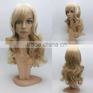 Synthetic Ombre Blonde Wig Long Curly Wig African American Wig For Women Cheap Fake Hair