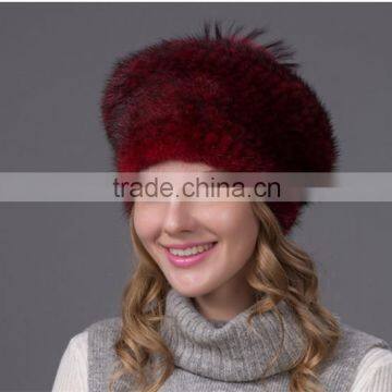 luxury high quality the hat made of mink knitted for winter women beanies wholesale in stock