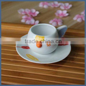 Promotional gift cute cartoon porcelain espresso cups for coffee