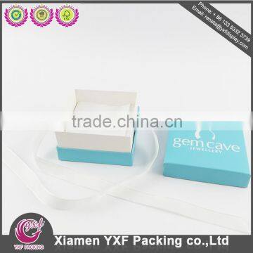 Custome Design Sky Blue Cardboard Box Gift Packaing, Gift Paper Box With White Ribbon photo-4