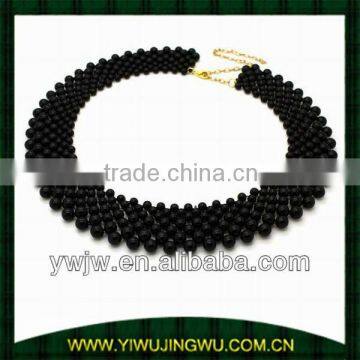 Classic Black Beaded Collar Necklace