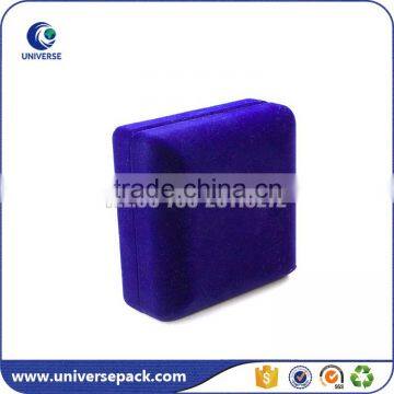 China wholesale plain blue velvet ring box