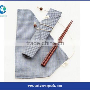 foldable cotton grid pouch for chopsticks