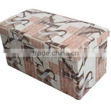 Very useful!Letters Printed Suede foldable storage bench