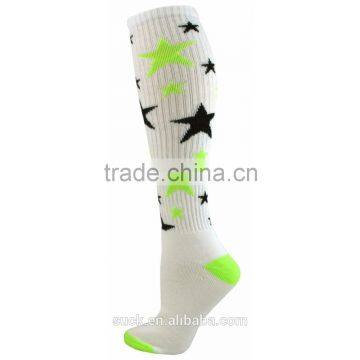 celebrity stars 2 color all soccer socks florescent green black