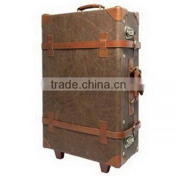 Economic newest black pu trolley luggages set