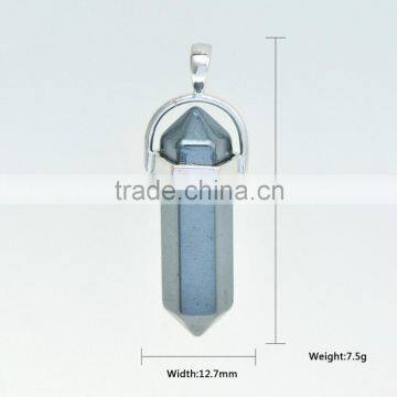 Wholesale 38.1*12.7mm Fashion Long New Colorful Euro Style Metal Natural Crystal Necklace Pendant