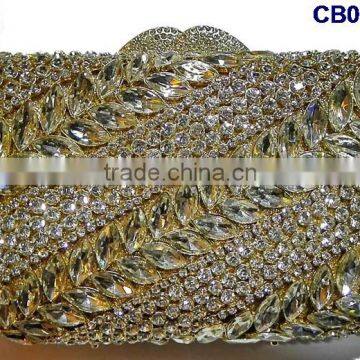 CB0131-5 2016 new design hot sale elegant and luxury Rhinestones African Handbag for wedding/party