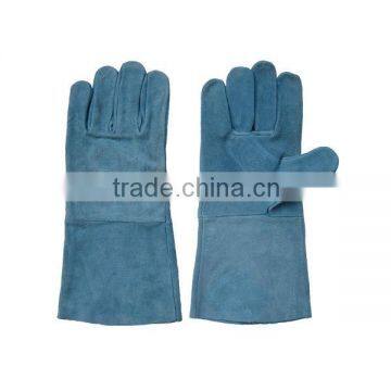 Safety grey cow split leather welding glove