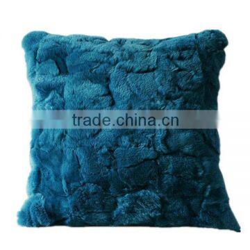 HOT SELL 45*45cm Rex Rabbit Scrap Fur Pillow