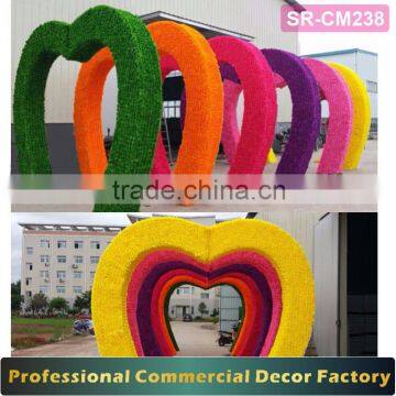 Custom wedding entrance heart arch with flower decoration