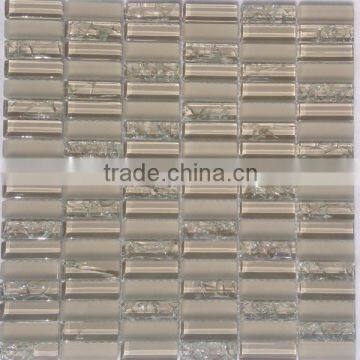 white ice crackle glass mosaic