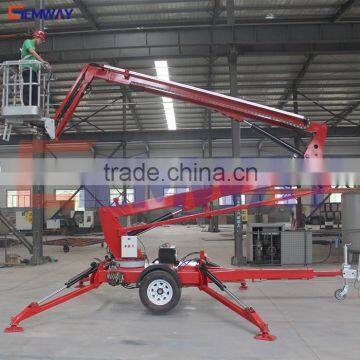 CE approved hydraulic towable articulated boom lift for wall paiting