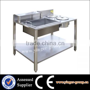 YGVW-88 Freestanding Stainless Steel Wrapping Powder Table, Breading Table