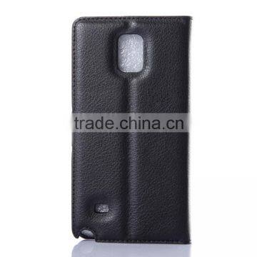 Hot Selling Ultra Thin Lichee PU Leather Case Wallet Folio Flip Cover for Samsung GALAXY Note 4 photo-4
