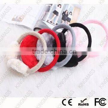 Colourful noise headphones Wool cloth with soft nap warm ear muff headphone