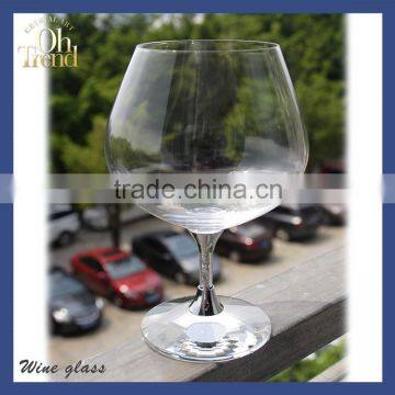 Custom creative fashion personality round frame eye glasses silver wine glass for party wendding