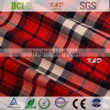 yarn dyed woven twill plush plaid designer shirting fabric wholesale