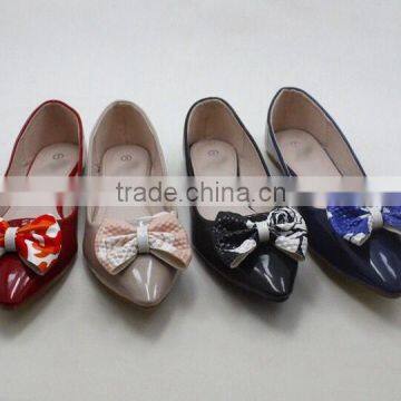 Fancy Shoes China Point Toe Flat Shoes Colorful Bow Ballerina Shoes