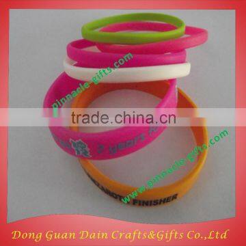 Custom Debossed Silicone Wristband With Color Filled