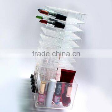 Selling Well All Over the Word Morden Design Rotatable Clear Acrylic Lipstick Cosmetic Display Rack Wholesale photo-3