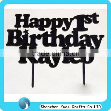 custom laser cutting acrylic happy birthday cake decoration letter decoration for party