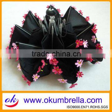 Hot sell fashion Elegant Pretty Lady Umbrella With Flower Edge OKN44