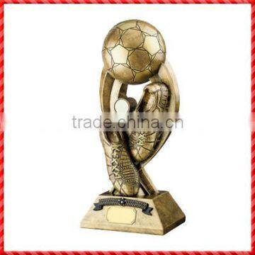 2014 New resin football shoe custom Resin Soccer Trophy