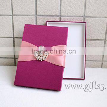 Luxury Fuchsia wedding invitation gift boxes in handmade