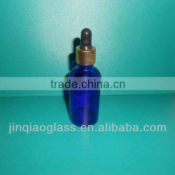 50ml cobalt blue glass eye drop bottle with glass pipette