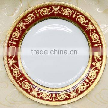 Exquisite gold plate with high quality in super white porcelain