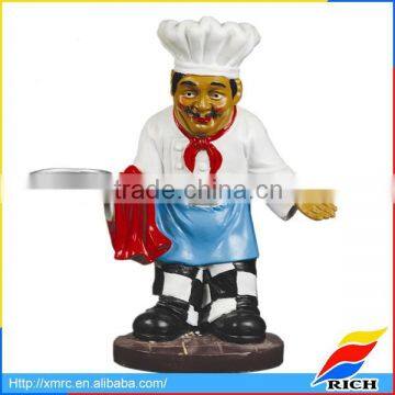 home decor custom polyresin chef figurine