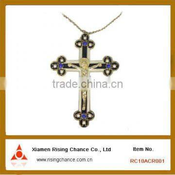 wholesale custom metal delicate big cross necklace jewelry