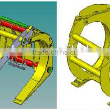 Customized PC800-8R Excavator Log Grapple, PC800-8R Wearable Log Fork for sale