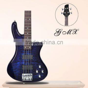 factory top quality best 4 strings electric bass guitar with blue colour free shipping