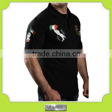 Custom latest design cotton printed pique polo shirts