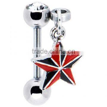 stainless steel fashion captain star eyebrow ring body piercing jewelry