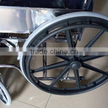 TOPMEDI Steel Portable Medical Foldable Manual Cheap Wheelchairs Price photo-2
